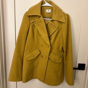 Lost Mustard Double-Breasted Pea Coat